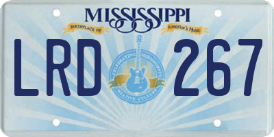 MS license plate LRD267