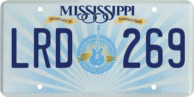 MS license plate LRD269
