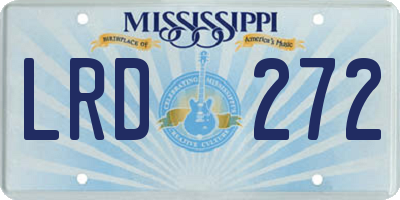 MS license plate LRD272
