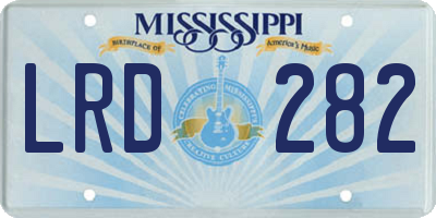 MS license plate LRD282