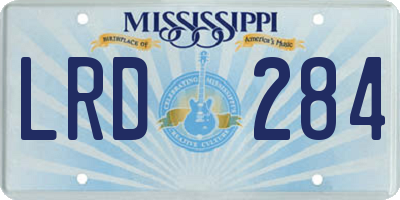 MS license plate LRD284
