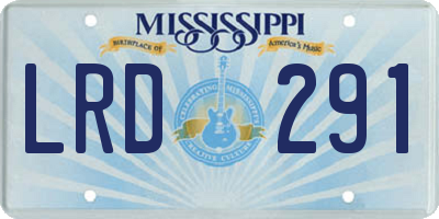 MS license plate LRD291