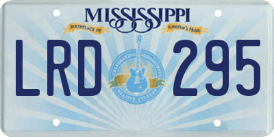 MS license plate LRD295