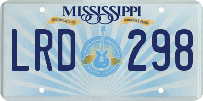 MS license plate LRD298