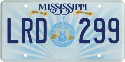 MS license plate LRD299