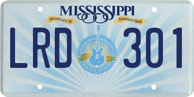MS license plate LRD301