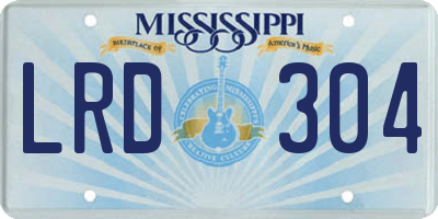 MS license plate LRD304