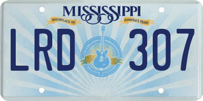 MS license plate LRD307