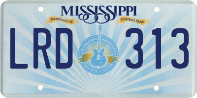 MS license plate LRD313