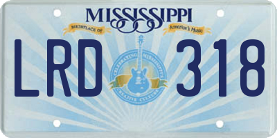 MS license plate LRD318