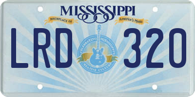 MS license plate LRD320
