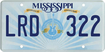 MS license plate LRD322