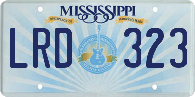 MS license plate LRD323