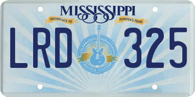MS license plate LRD325