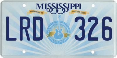 MS license plate LRD326