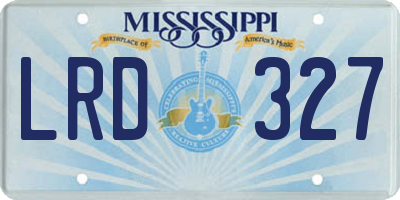 MS license plate LRD327
