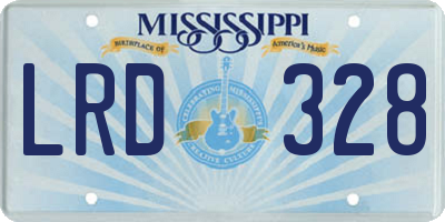 MS license plate LRD328