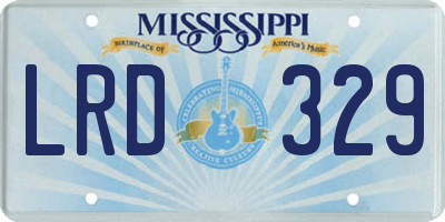 MS license plate LRD329