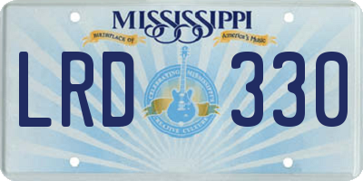 MS license plate LRD330