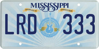 MS license plate LRD333