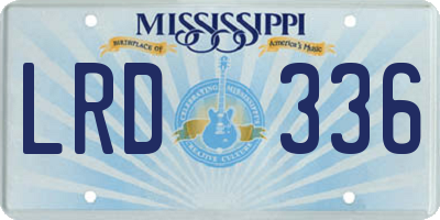 MS license plate LRD336