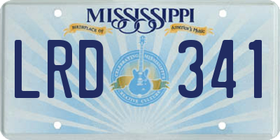 MS license plate LRD341