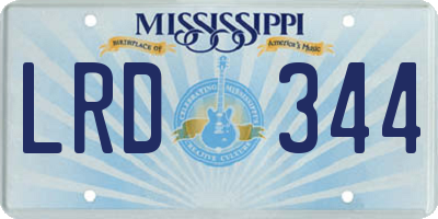 MS license plate LRD344