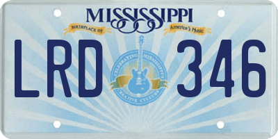 MS license plate LRD346