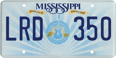 MS license plate LRD350