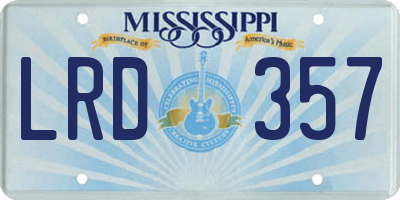 MS license plate LRD357