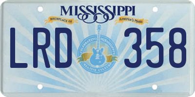 MS license plate LRD358