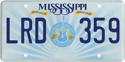MS license plate LRD359
