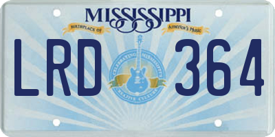 MS license plate LRD364
