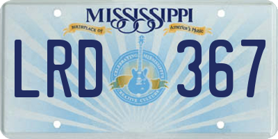 MS license plate LRD367