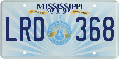 MS license plate LRD368