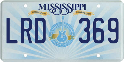 MS license plate LRD369