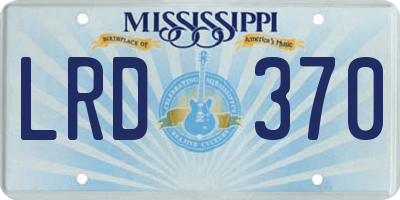 MS license plate LRD370