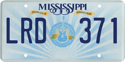 MS license plate LRD371