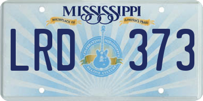 MS license plate LRD373