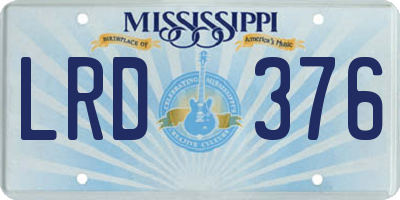 MS license plate LRD376