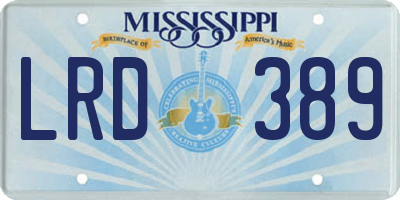 MS license plate LRD389