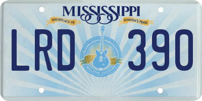 MS license plate LRD390