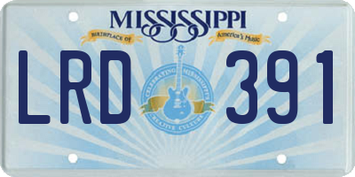 MS license plate LRD391