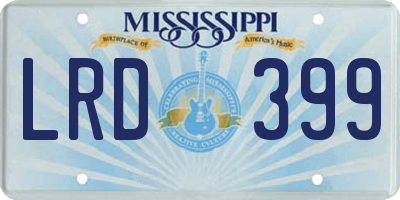 MS license plate LRD399