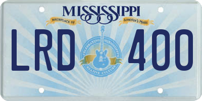 MS license plate LRD400