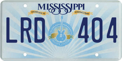 MS license plate LRD404