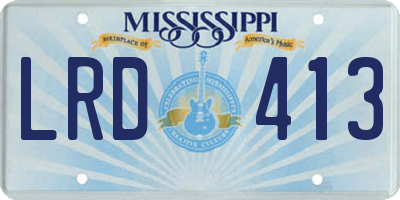 MS license plate LRD413