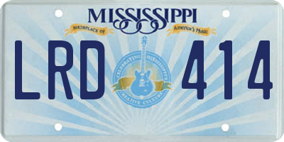 MS license plate LRD414