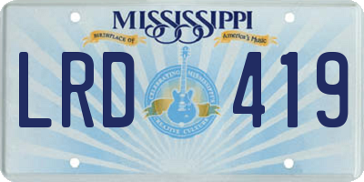 MS license plate LRD419
