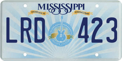 MS license plate LRD423